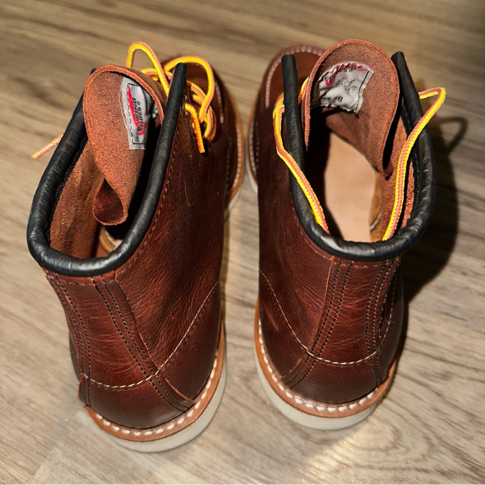 Red Wing Brown Leather Moc-Toe Boots - Picture 4 of 6